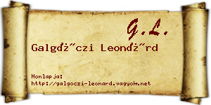Galgóczi Leonárd névjegykártya