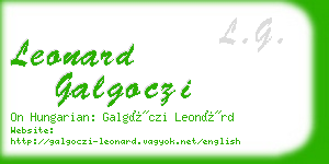 leonard galgoczi business card